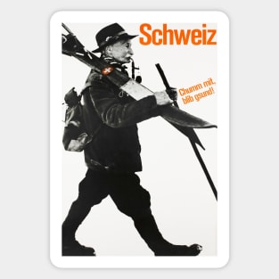 Schweiz, Chumm mit blib gsund, Ski Poster Sticker